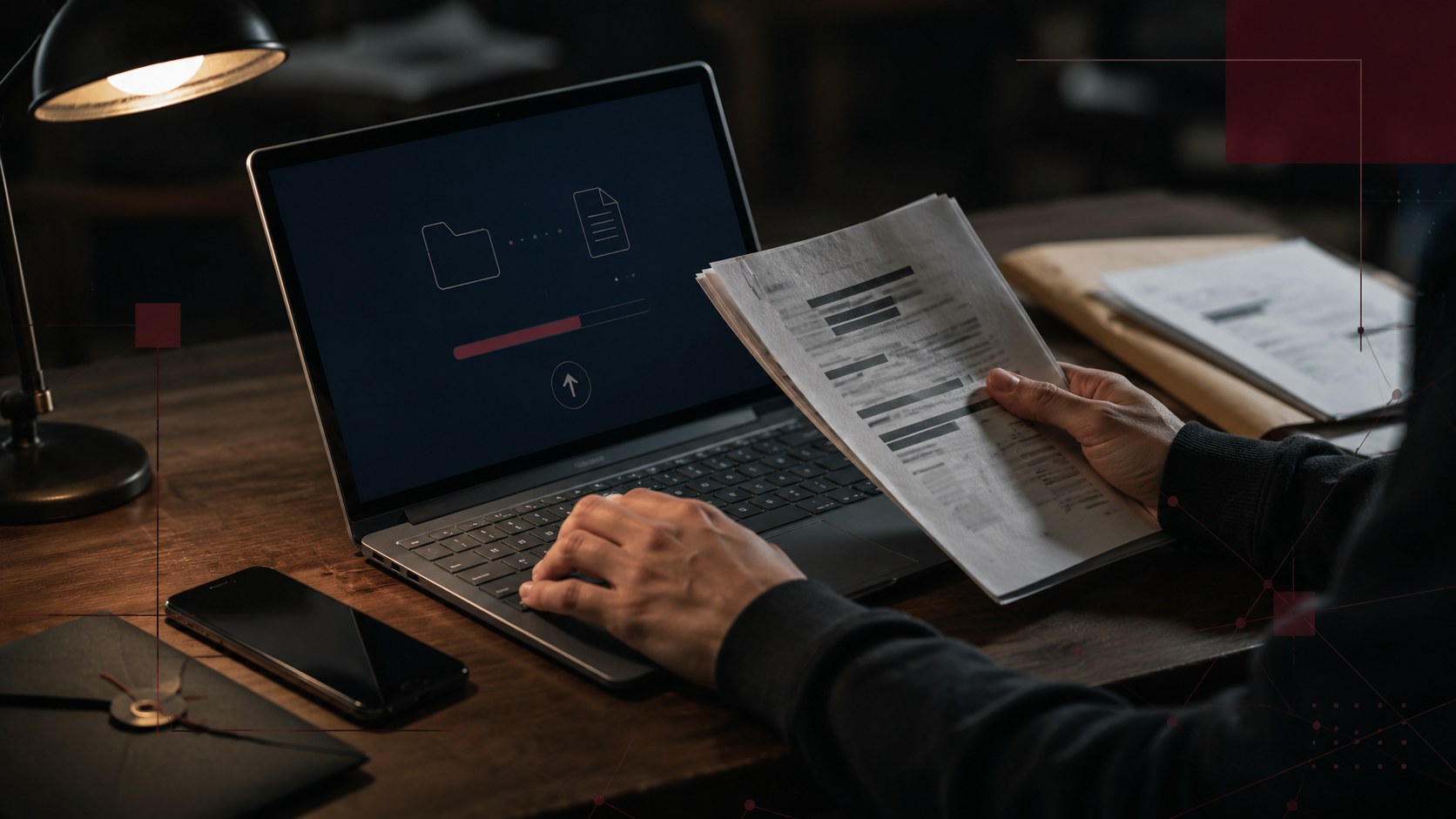 Seguridad de datos en espacio de trabajo con ambiente sobrio