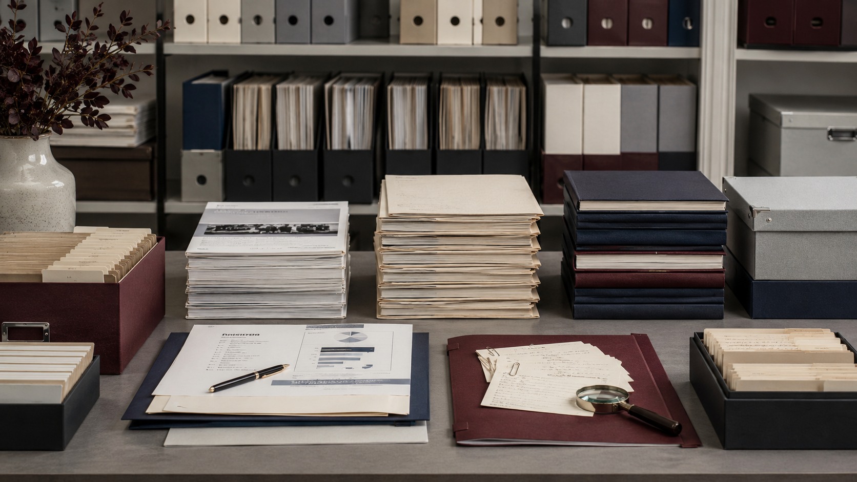Documentos y carpetas organizadas para revisión editorial